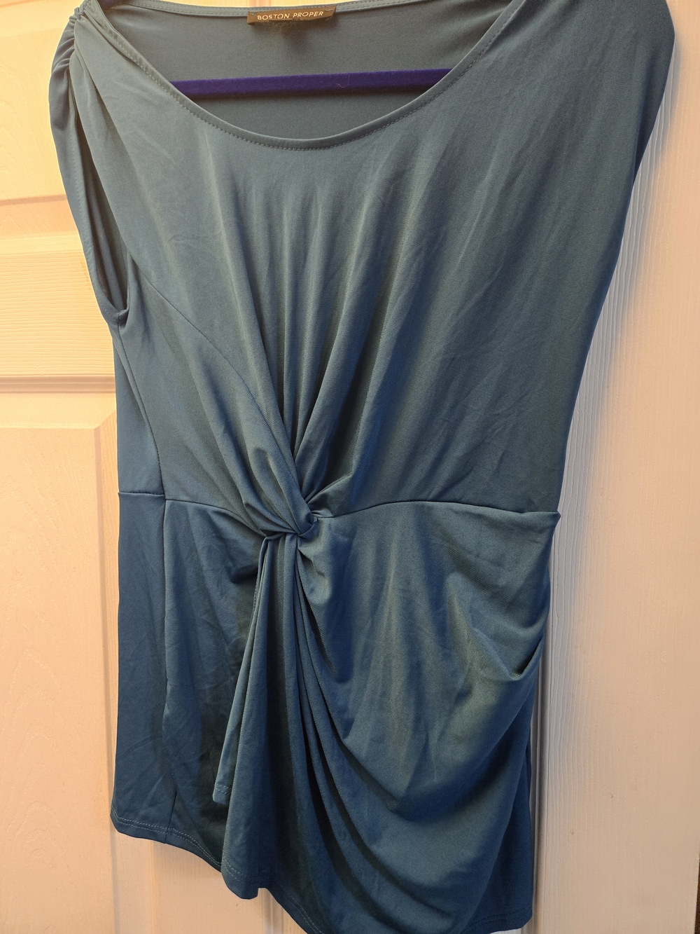 NWOT Boston Proper Teal Draped Front Dressy Tank Top